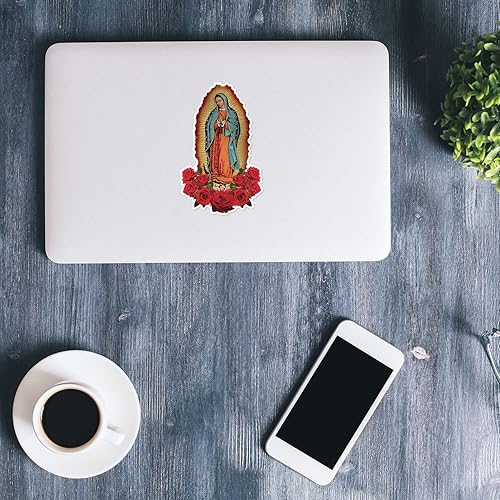 Miniatura 3 de Pegatina de vinilo para parachoques de coche Virgen De Guadalupe con diseño de rosas de Virgen de Guadalupe