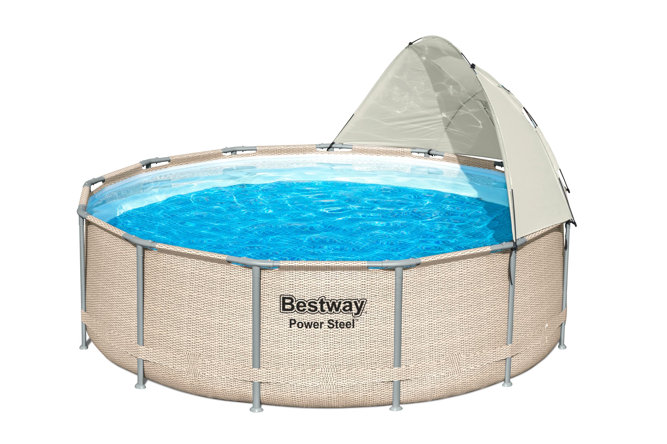 BESTWAY - Auvent pour piscine ronde - Diametre entre 305 cm et 549 cm - Gris