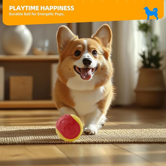 Foto 7 de 7 de LIVORRA 10 bolas para perros, bolas de goma chirriantes para mascotas, pelota interactiva para mascotas