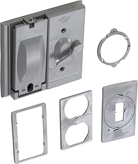 Morris 38923 2-Gangs Multi-Use Weatherproof Cover with Switch, White