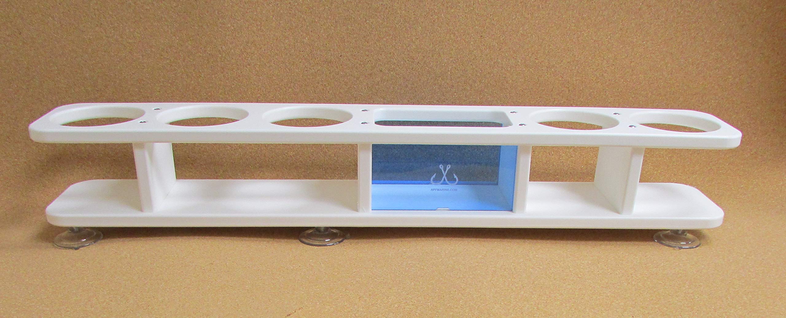 APF Marine Inline Five Beverage Cup Holder w Storage Box Catch All