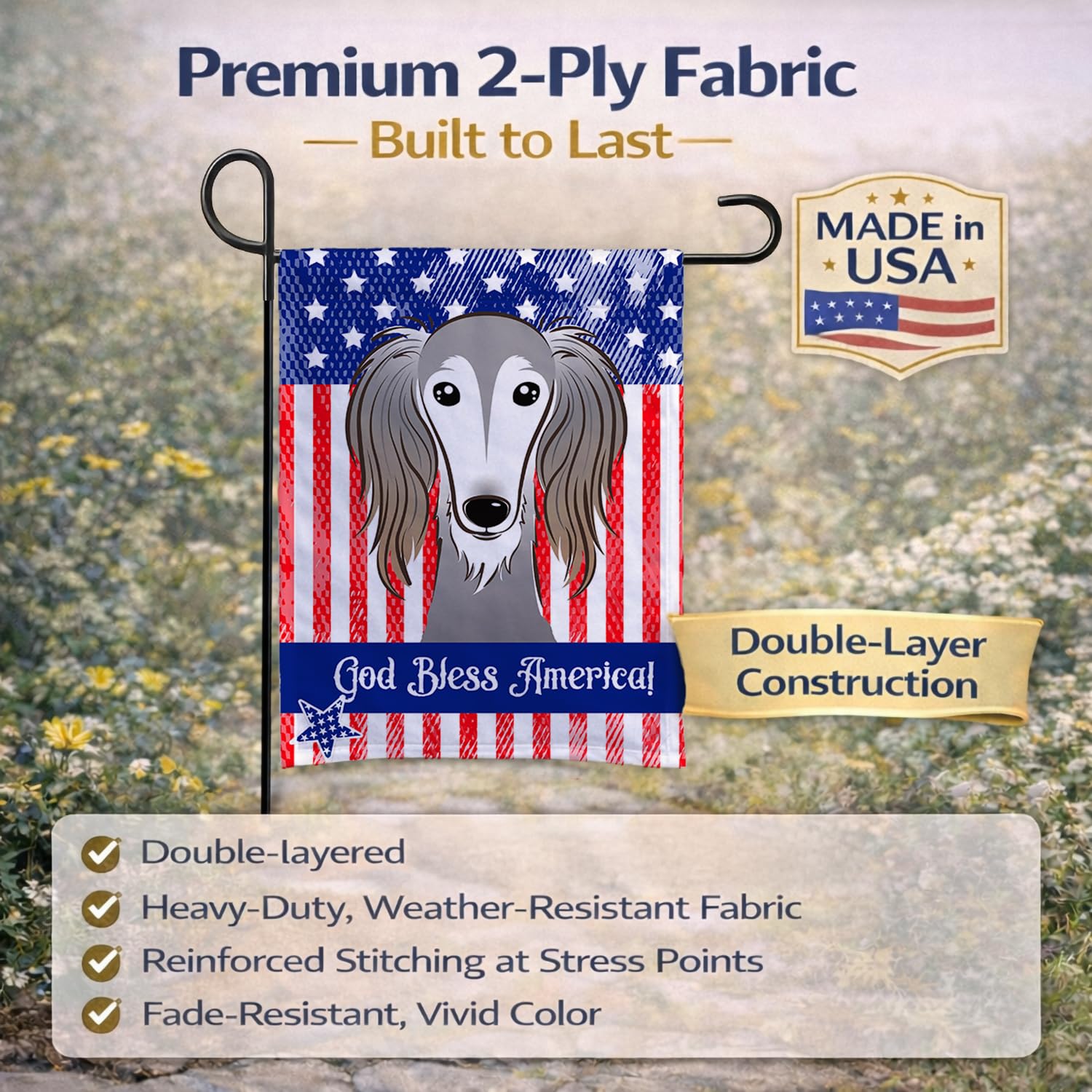 Caroline 's Treasures bb2159gf Saluki Garten Flagge, klein, multicolor