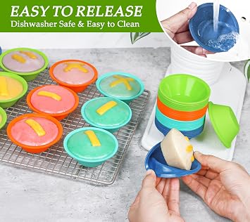 Webake 36 Pcs Platinum Silicone Puto Molder Filipino Medium-Size, 2.75 Reusable Kutsinta Molder for Steamer, Plastic Replacement Baking Cup, BPA-Free and Non-Stick, Great for Bite-Size Muffin, Tart