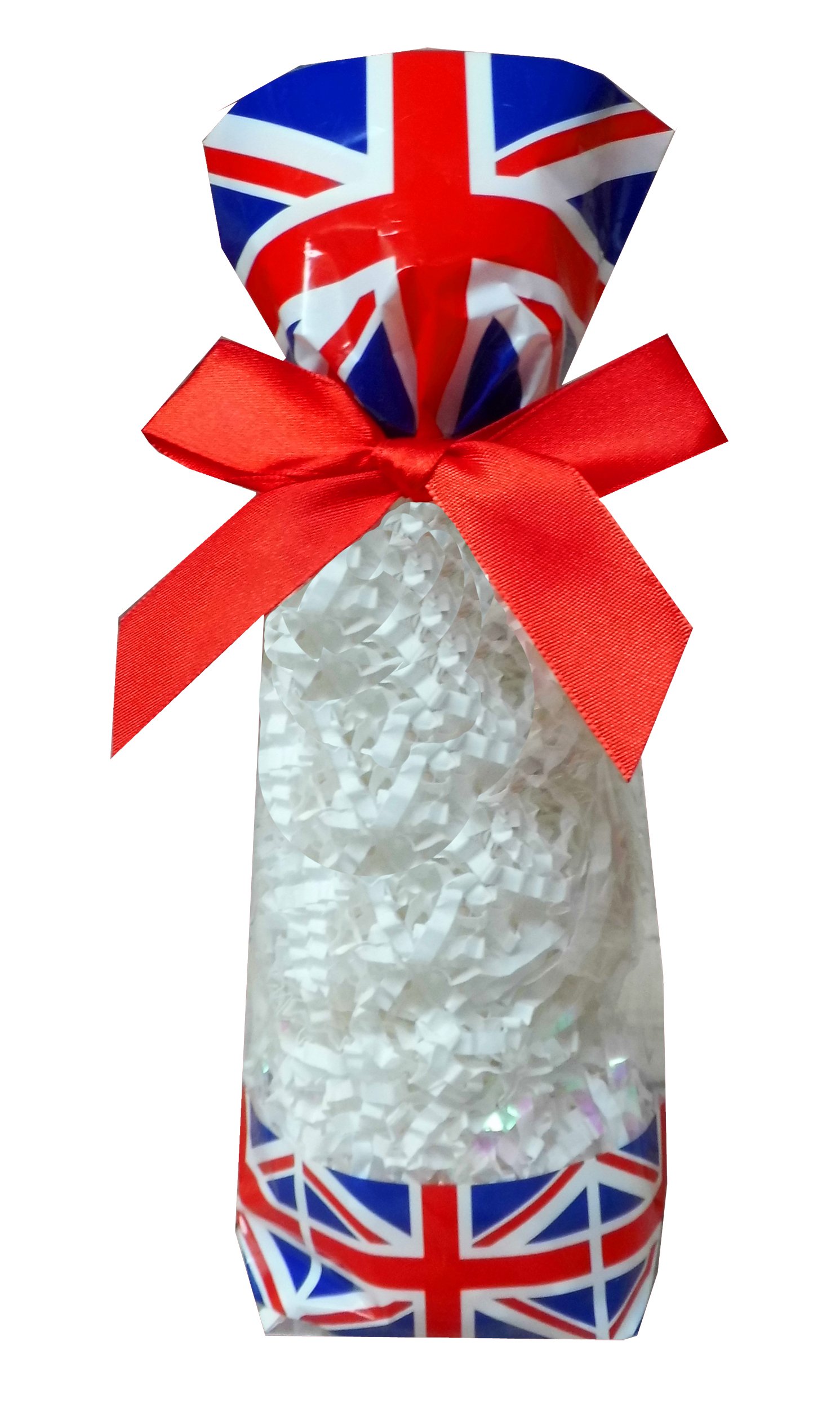 Jaffa Imports 50 x UNION JACK Clear Candy Cello Bags Block Bottom Sweet Treat Gift Bags (small 56x37x220mm) - Ideal for Queen's Platinum Jubilee Celebrations