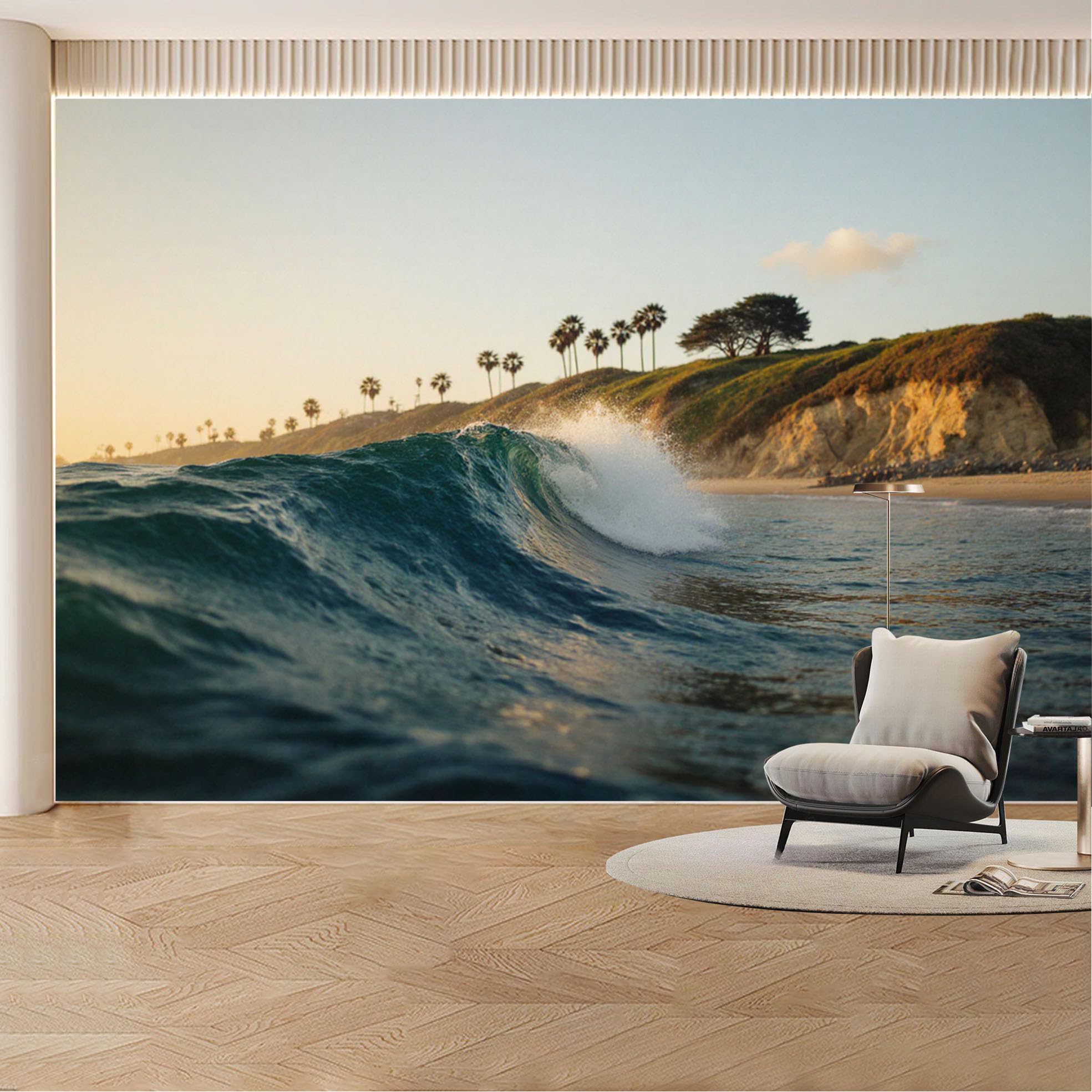 Custom Wall Mural Wallpaper Ocean Wave Landscape Nature Wall Decor Removable SelfAdhesive Large Photo for Living Room， Bedroom， Office