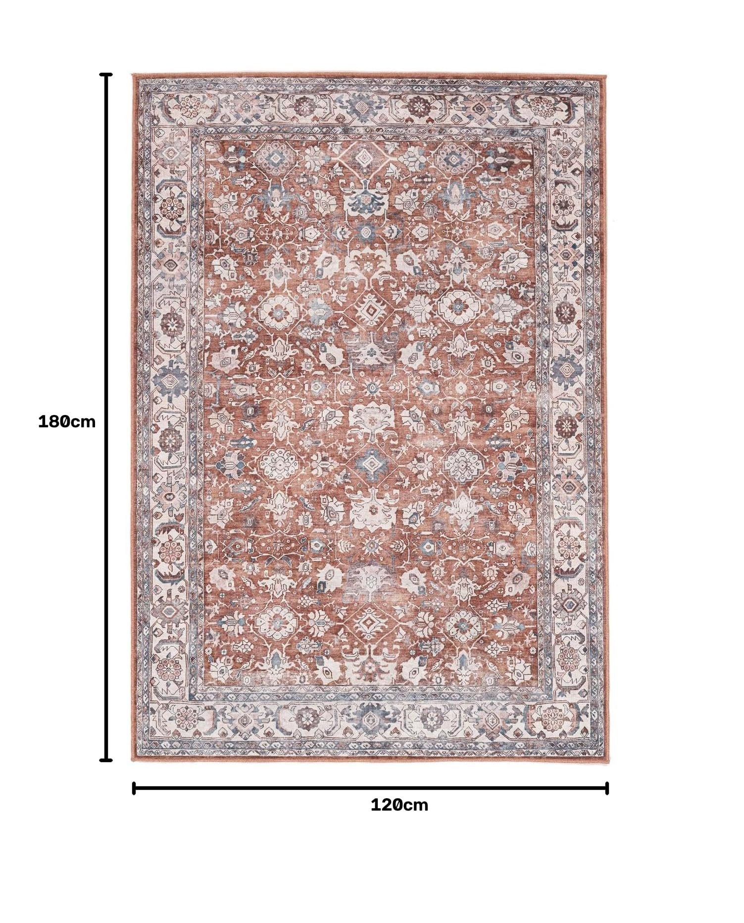RugVista Galore Oriental Tappeto, 120 x 180 cm, Terracotta/Beige