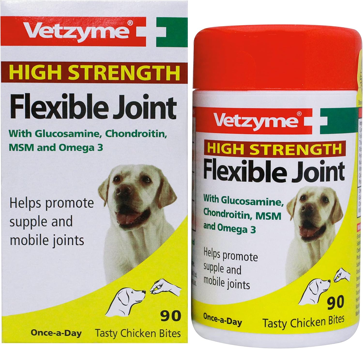 Vetzyme High Strength Flexible Joint Supplements for Senior Dogs Hip & Joint Care Tablets