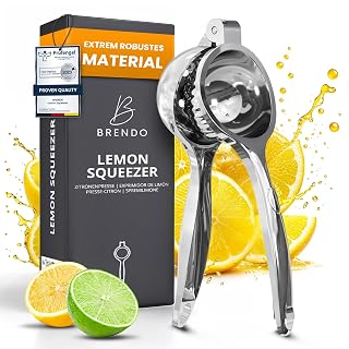 Brendo Premium Zitronenpresse - Universelle Größe perfekt für alle Zitrusfrüchte I 100% Auspresstechnik I Maximale Frische und Geschmack I Spülmaschinenfest - Ideale Zitruspresse - Amazon product rated Grade A