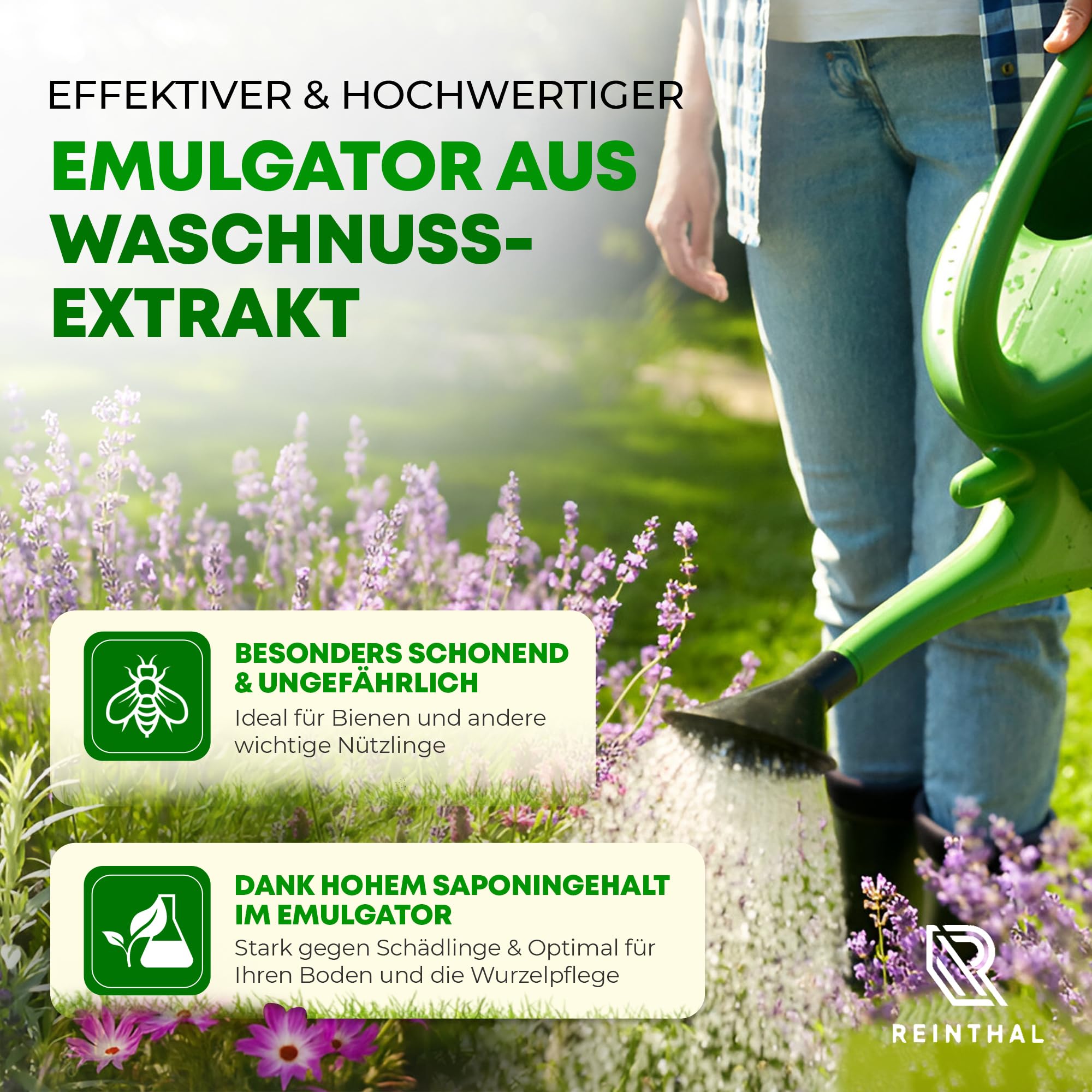 Huile de neem avec émulsifiant 1000 ml – Avec accessoires de qualité supérieure en 3 parties – Soin naturel des plantes – Donne 120 l d'huile de neem en spray prête à pulvériser – Huile de