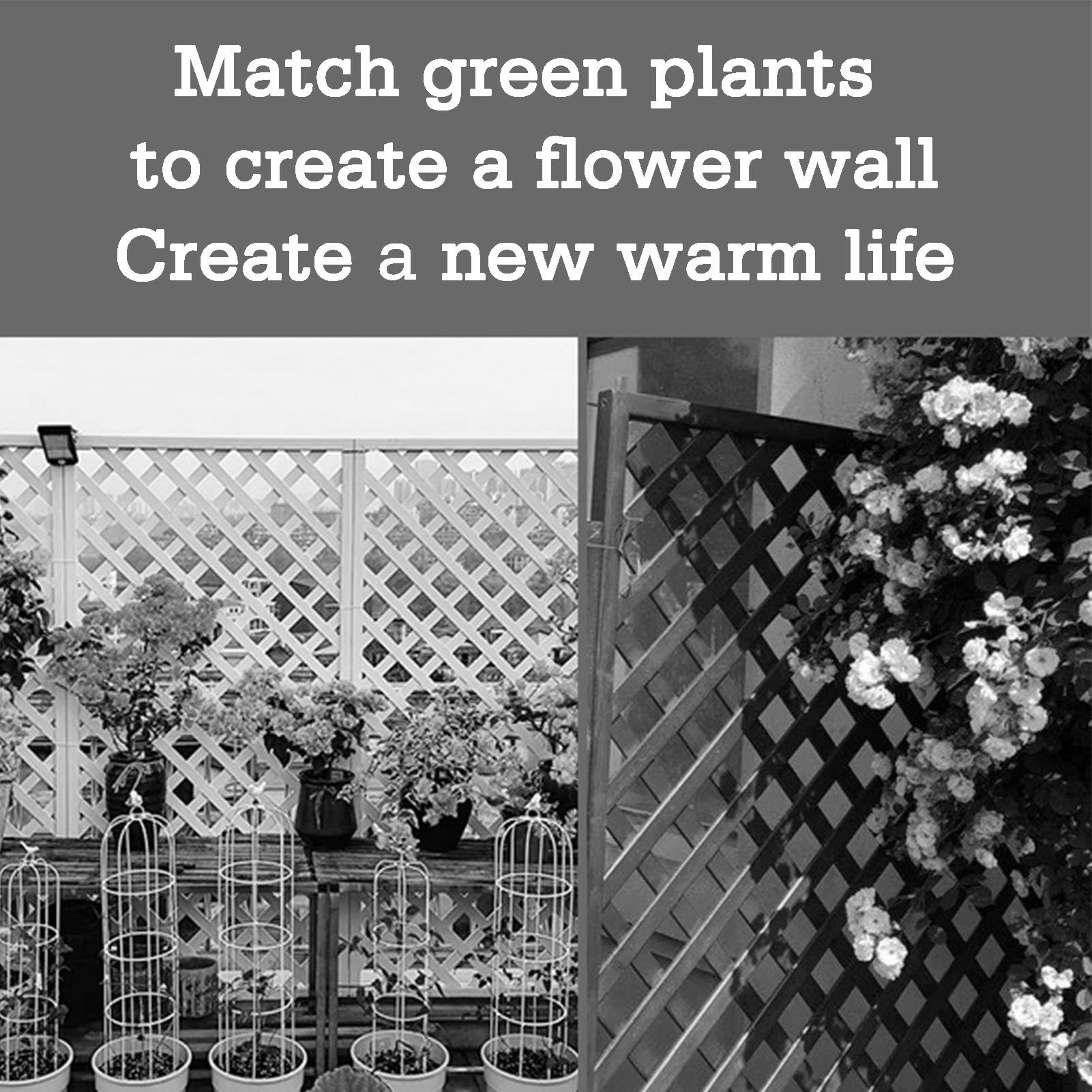 Telaio di supporto per piante da giardino, staccionata decorativa da esterno, in legno, per la privacy del cortile (60 x 90 cm), ideale per terrazze e giardini