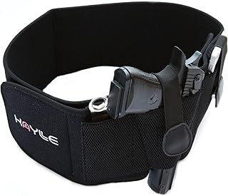 KAYLLE Belly Band Holster for Concealed Carry (Upgraded) - Most Comfortable Neoprene Inside Waistband Holster with Elastic Hand Gun Holder - for Men & Women - Fits Glock, Ruger, Sig Sauer, S&W M&P