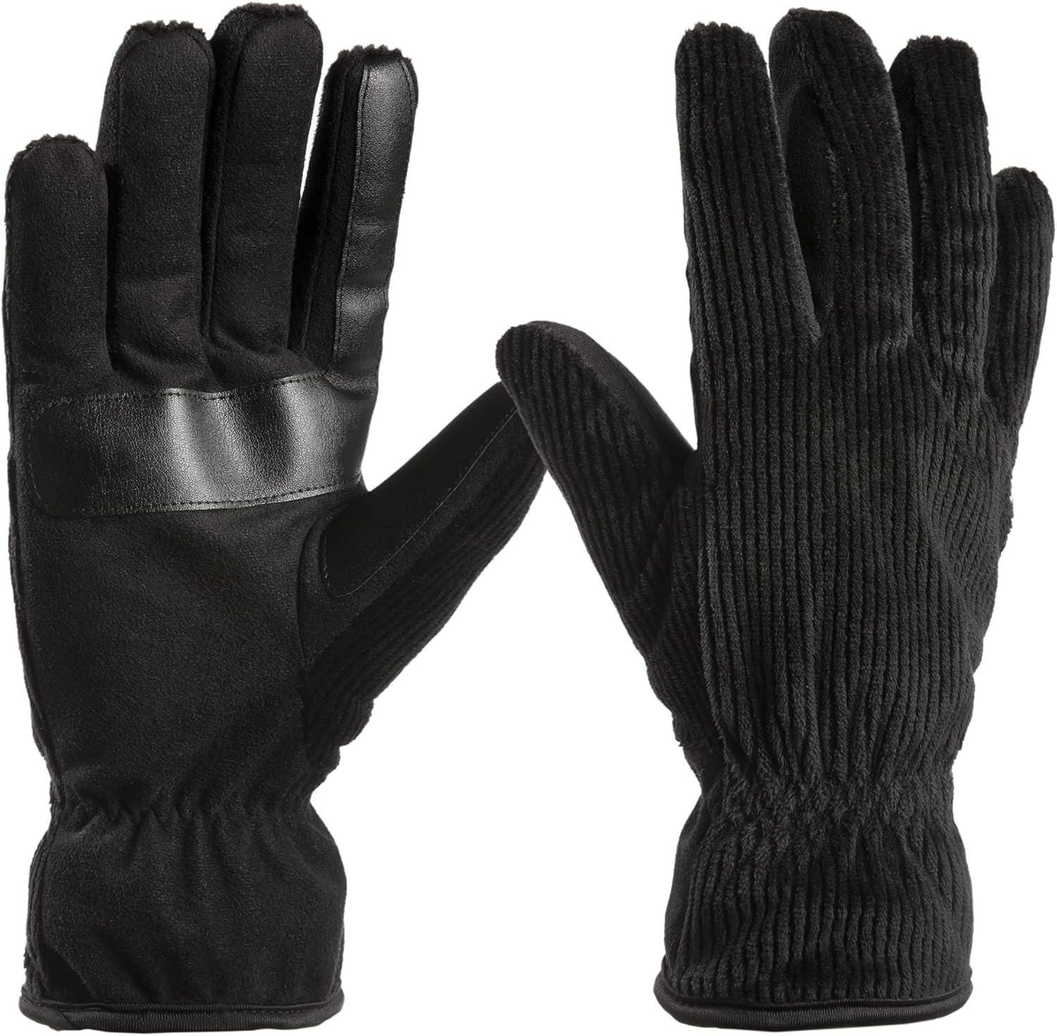 isotoner Men's Recycled Corduroy and Microsuede Cold Weather G