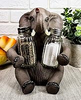 Vista 7 de Ebros Gift Safari africano elefante decorativo de cristal salero y pimentero titular figura decoración 7 "H elefantes cocina bar comedor acento