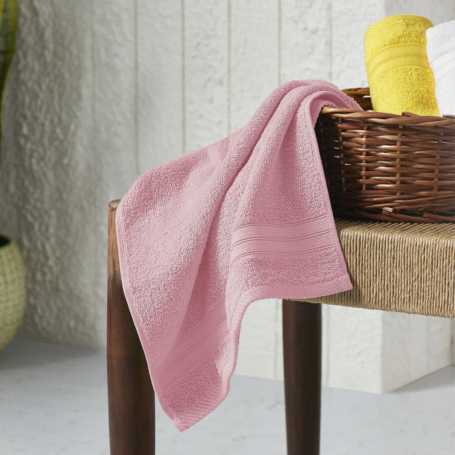 Layers Be Bold 100% Cotton 450 GSM Pink Solid Hand Towels - Set of 2 - for Daily Use, Highly Absorbent Towels for Men/Women (40 x 60 cm)-image-21