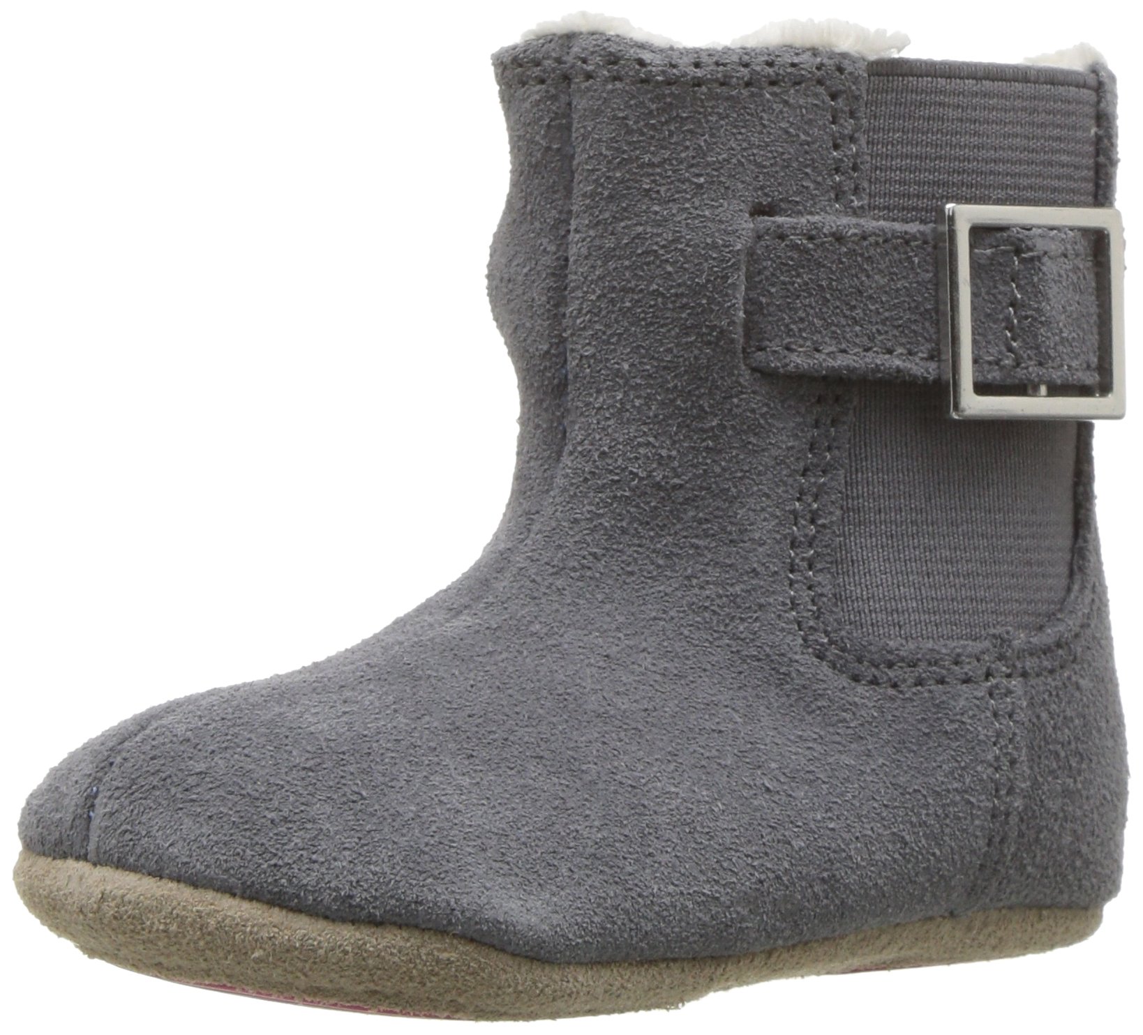 Robeez Baby-Girl's Boot Crib Shoe, Gwen Grey, 3-6 Months M US Infant