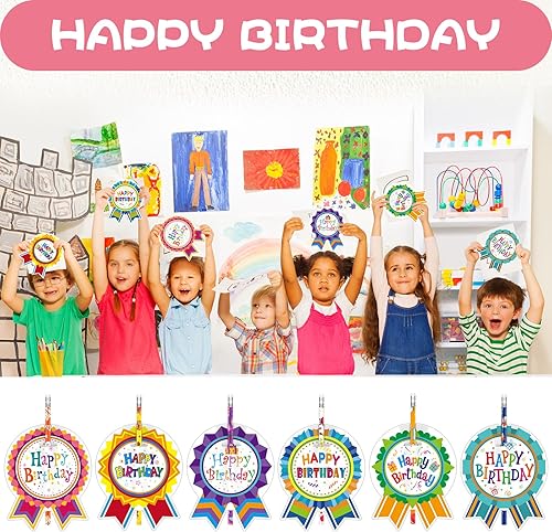 Miniatura 6 de Panelee Juego de 72 lápices de feliz cumpleaños y tarjetas de felicitación, certificados de cumpleaños para estudiantes, aulas, lápices impresos de