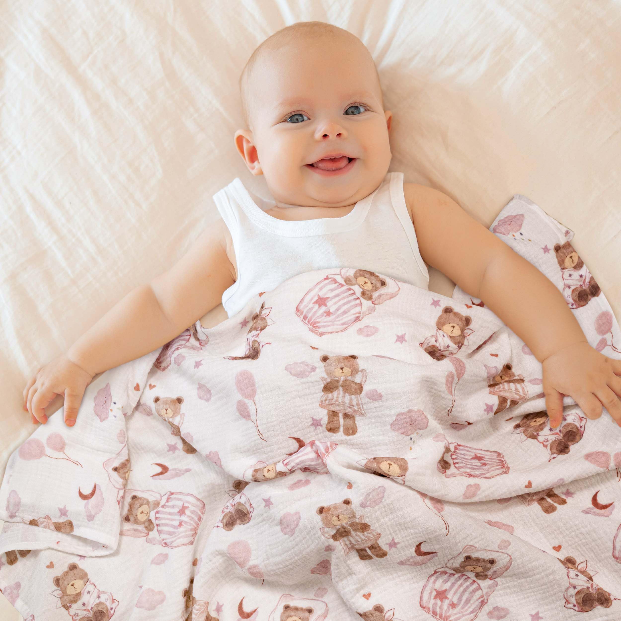 Baby Pucktuch aus 100% Baumwolle, 3er Pack Mullwindel und Musselin Babydecke 95x100 cm, Wickeltuch Swaddle Decke Puckdecke Mulltuch für Neugeborene und Babys