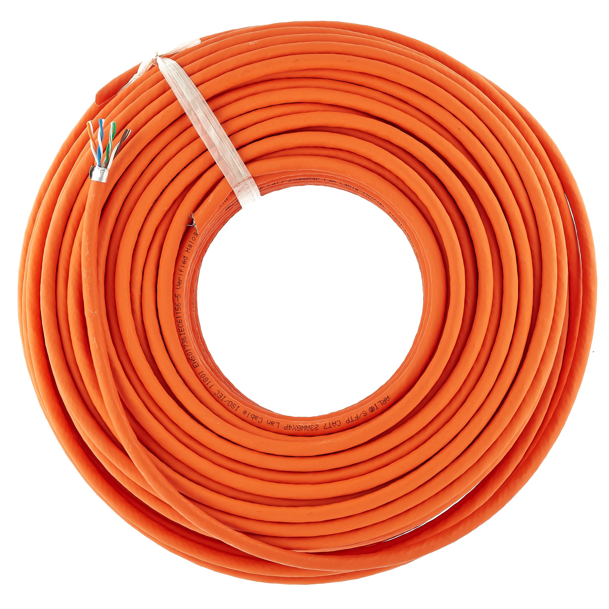 200 m CAT.7 cavo di rete LAN cavo di installazione cavo dati CAT7 CAT 7 Gigabit GB GHMT BauPVO Eca arancione (2x100m)