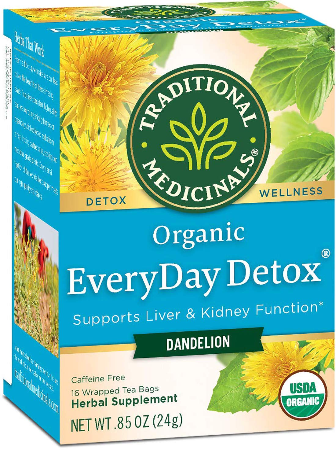 Traditional Medicinals Organic EveryDay Detox Dandelion Herbal Tea, Supports Liver