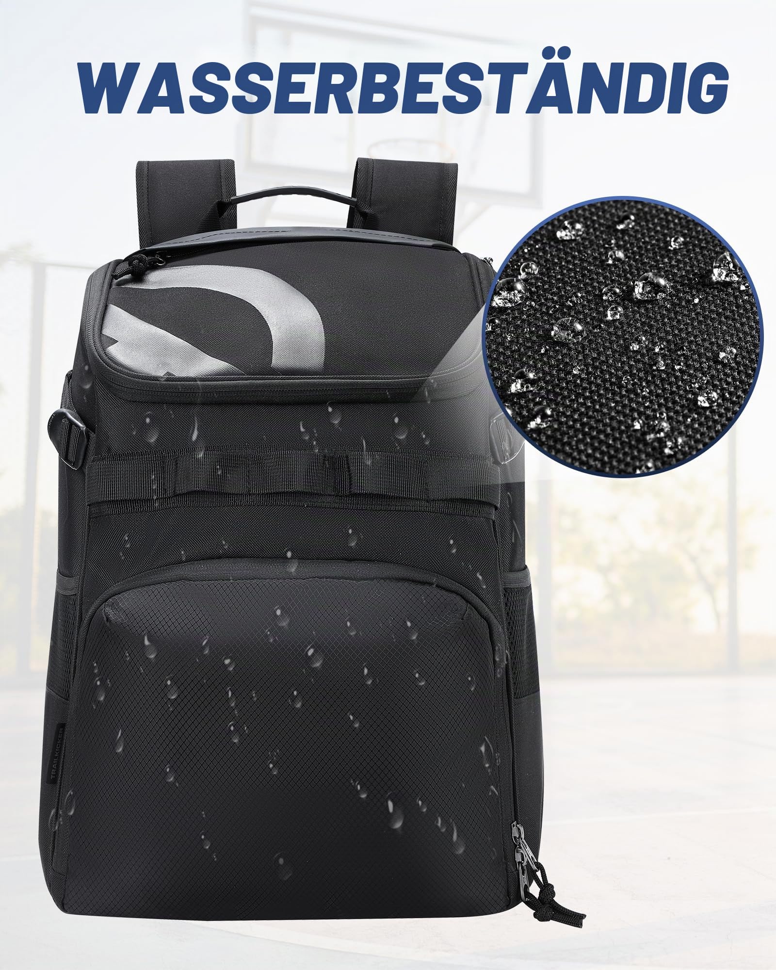 TRAILKICKER Basketball-Rucksack mit Ballschuhfach, passend für Fußball, Fußball, Volleyball, 27 l, multifunktionaler Sport-Track-Rucksack, Trainingsausrüstung, Tasche für Teamschule, Fitnessstudio