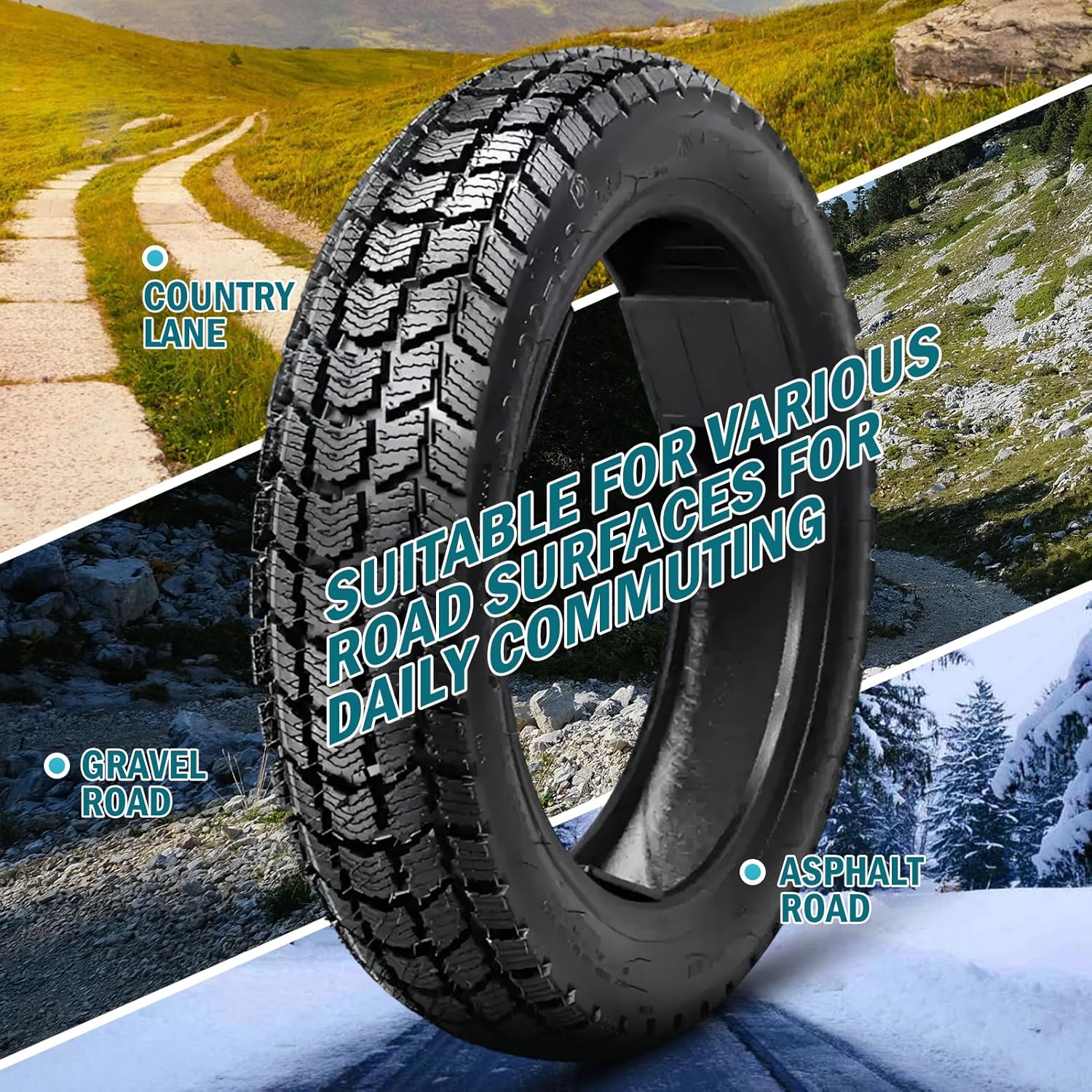 3.50-10 タイヤ チューブレスタイプ 8PR 58J 300kPa スノーパターン 耐摩耗 冬用設計 グリップ力 雪道・雨天対