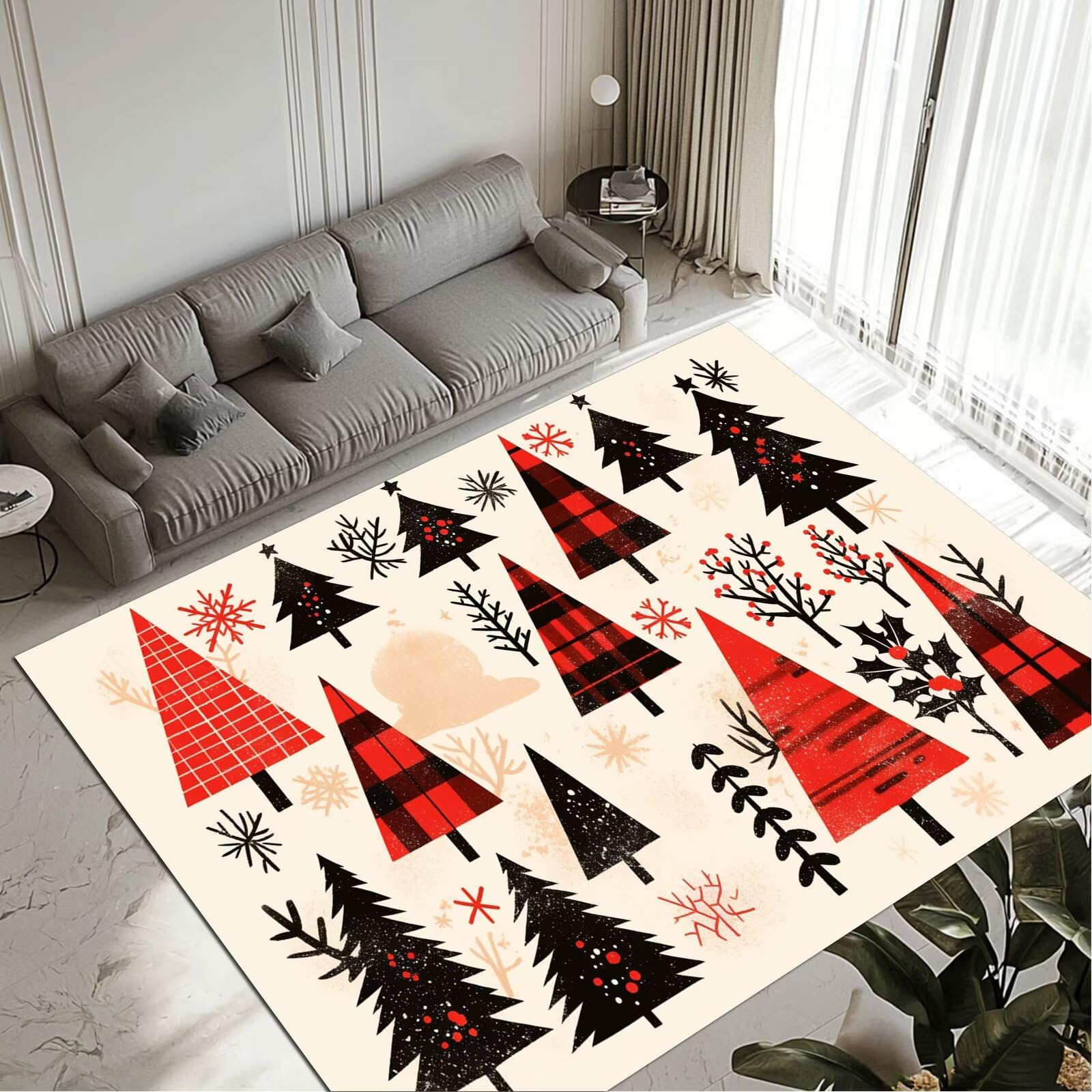 Tapis grand salon lavable 120x170cm antidérapant cuisine couloir Festivals