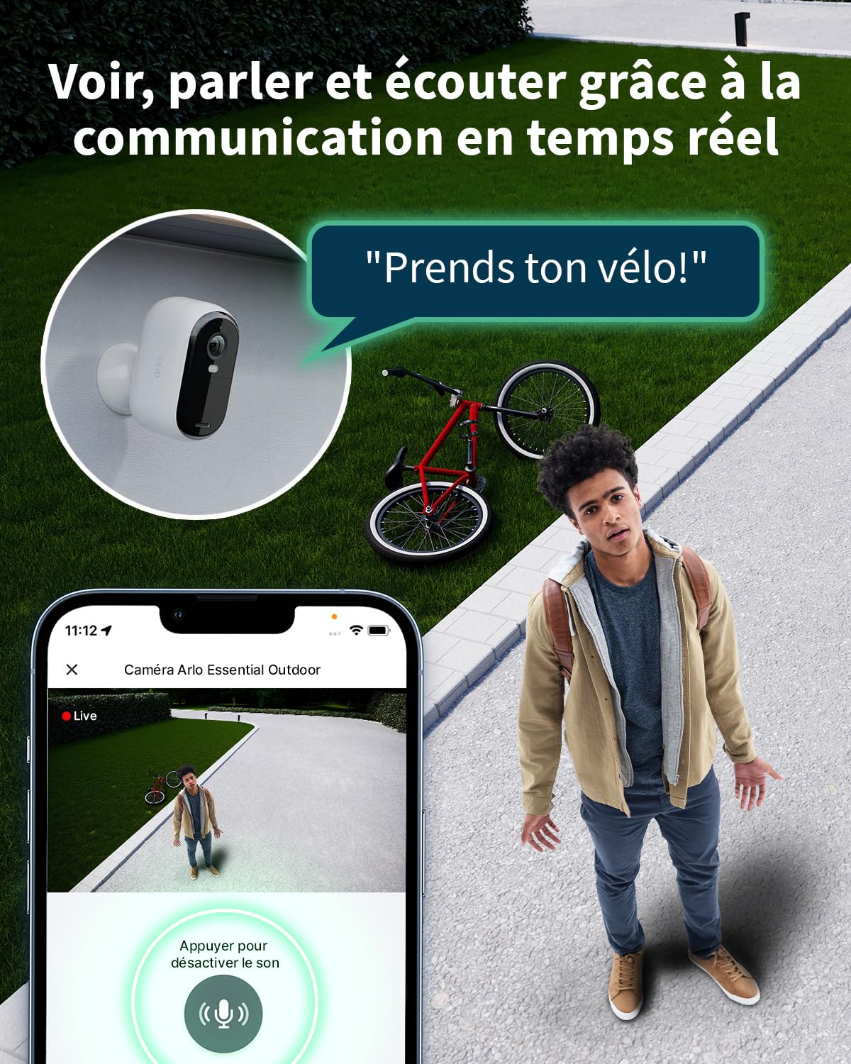 ARLO Essential 2 FHD, Caméra de Surveillance WiFi Extérieure sans Fil, Détection par IA, Vision Nocturne Couleur, Audio bidirectionnel, Compatible avec Alexa, Essai Secure Inclus, 2 Caméras