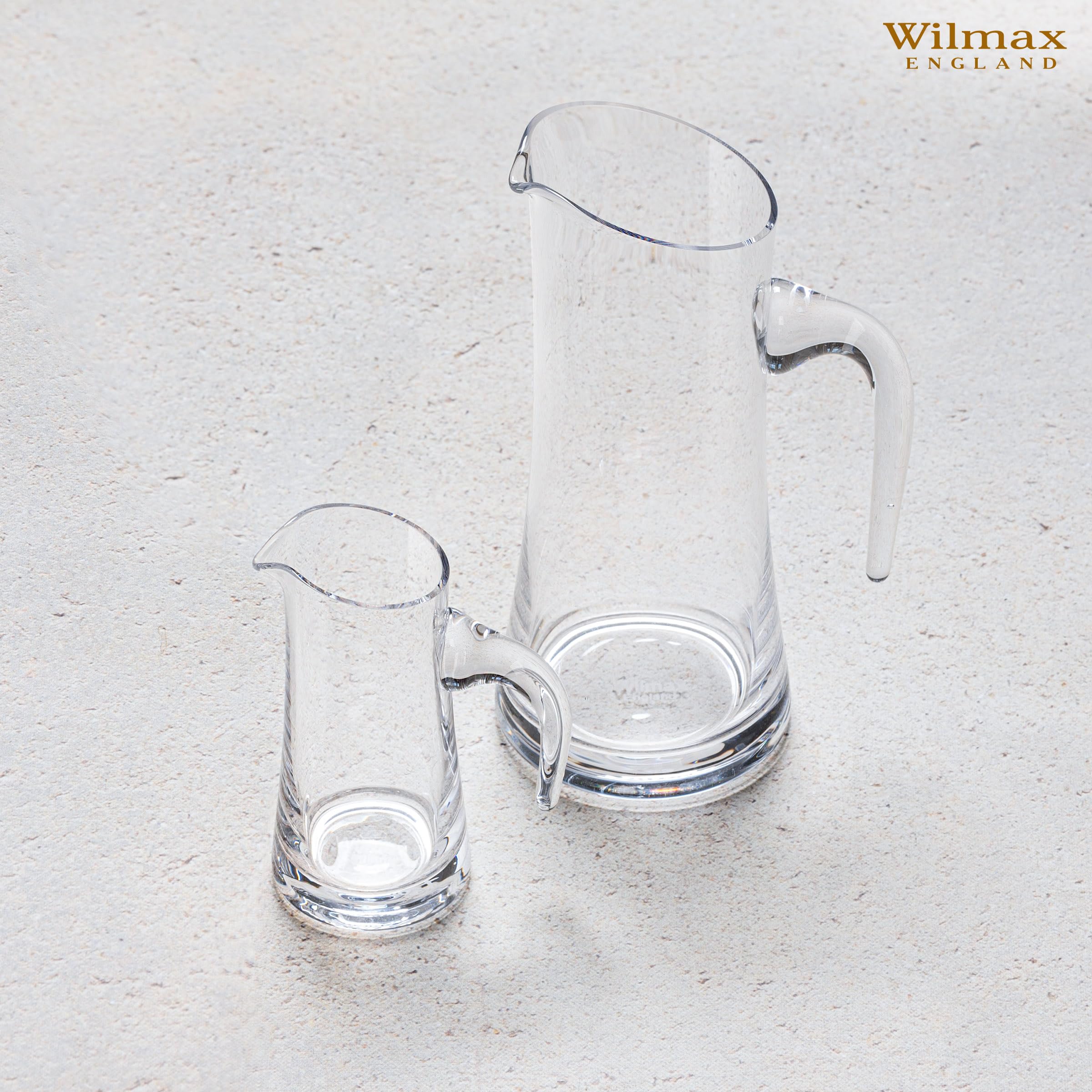 Wilmax szklany dzbanek 1,5 l z 6 szklankami na wodę 390 ml w zestawie | dzbanek na wodę do soku, wody, mrożonej herbaty, mleka, szklanej karafki | dzbanek na wodę | nadaje się do mycia w zmywarce |