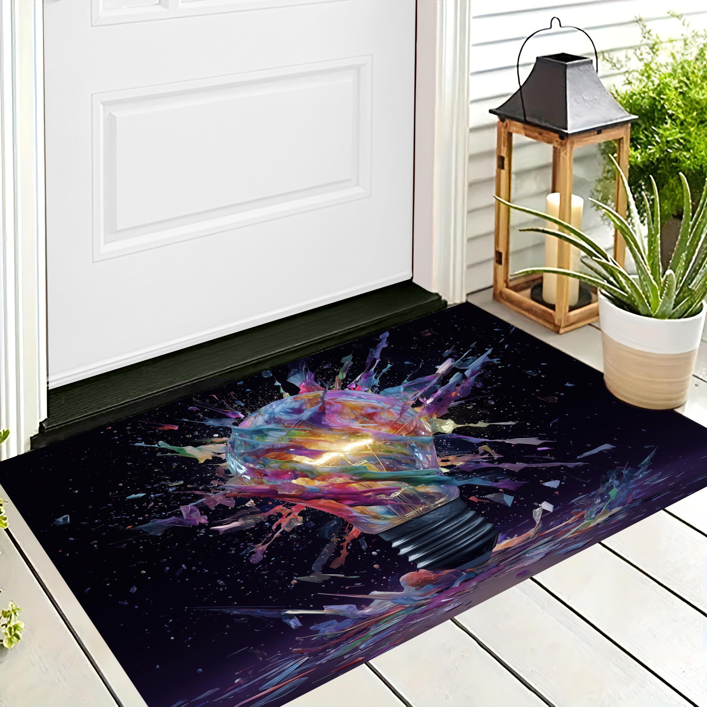 Tapis ampoules colorées doux imprimé arts créatifs et lavable