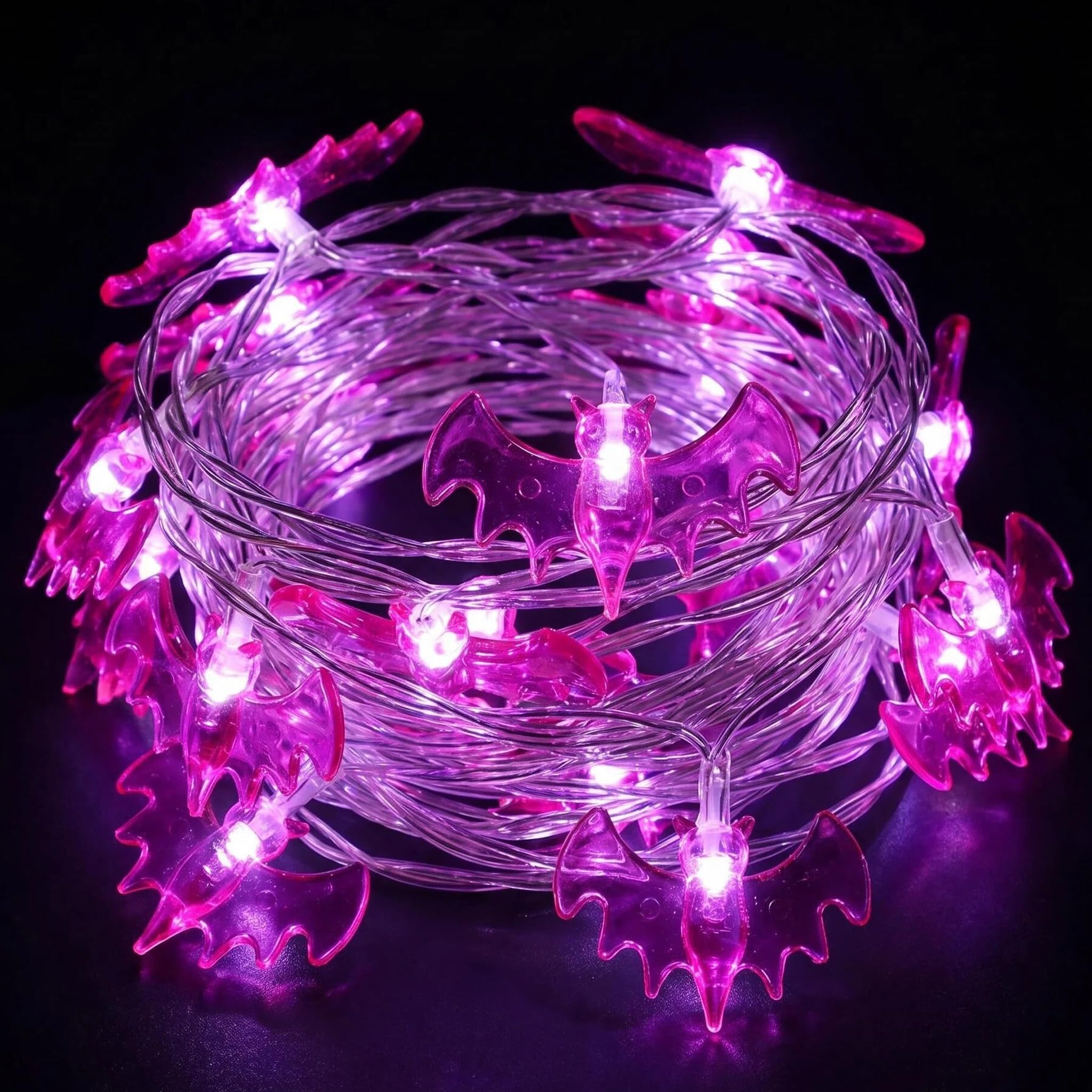 Halloween Bat Fairy Lights 3M 20LED Purple Battery Powered String Lights