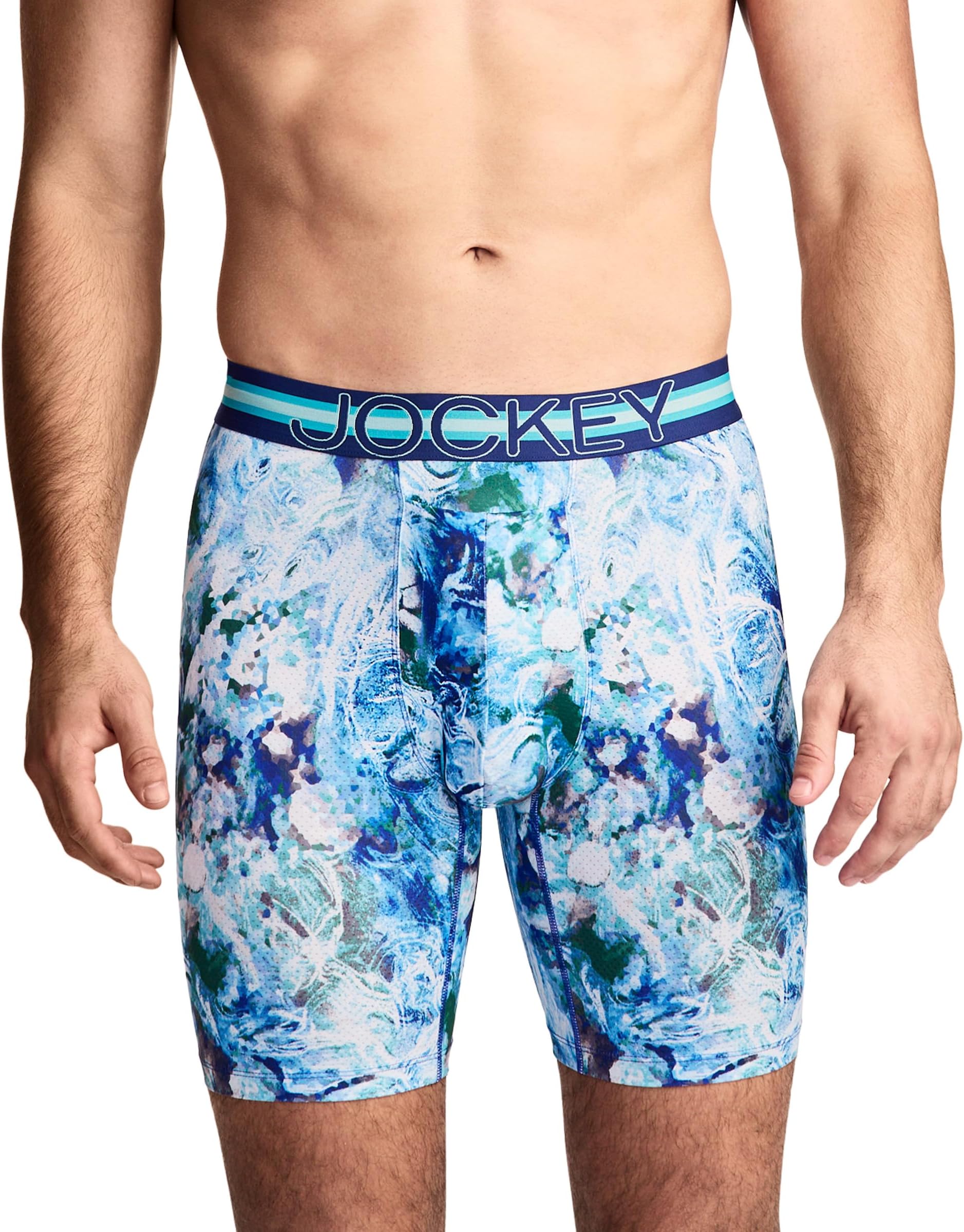 Jockey Sport Men's Underwear Stability Pouch Microfiber 9" Long Leg Boxer Brief