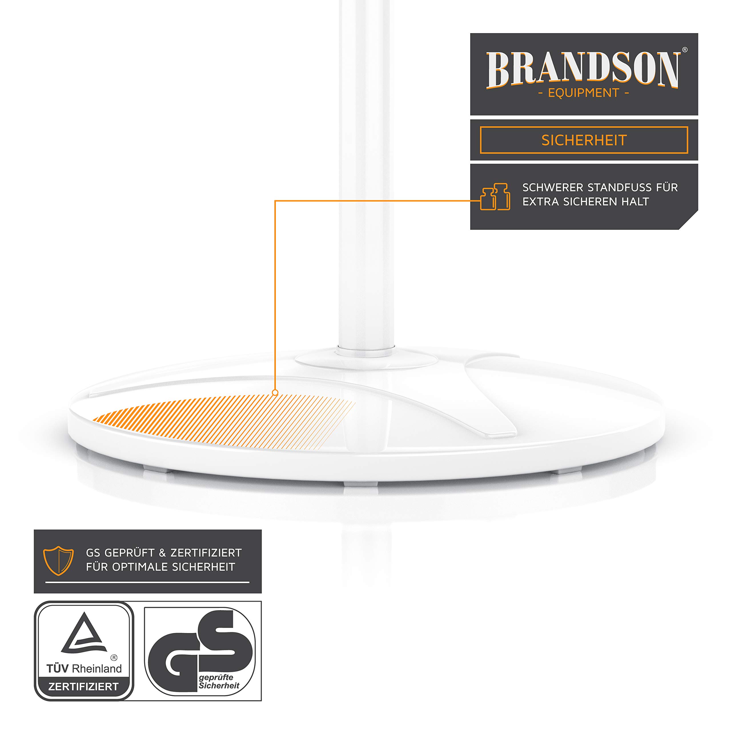 Brandson - Standventilator mit Fernbedienung - Standlüfter leise - Ventilator höhenverstellbar - mobiler Lüfter - Neigungswinkel verstellbar - 3 verschiedene Geschwindigkeitsstufen