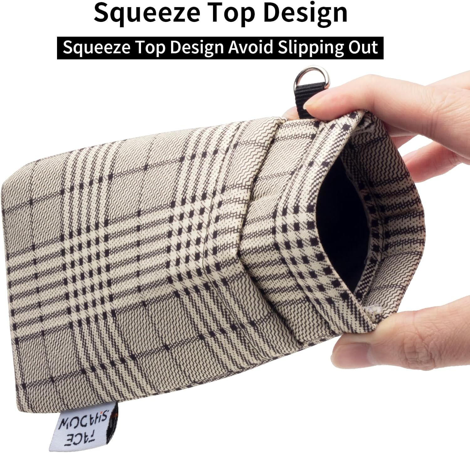 Face Shadow Double Glasses Case Soft Eyeglass Case For Women Men Squeeze Top Sunglasses Case With Cleaning Cloth - Image 2