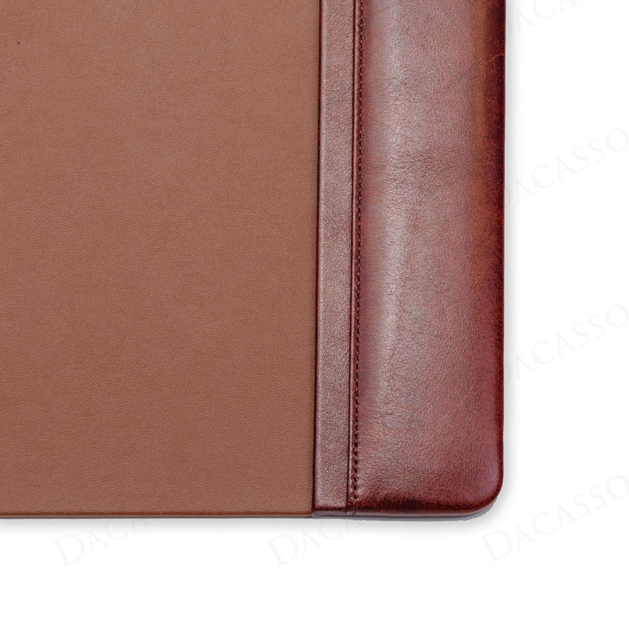 Dacasso Schreibunterlage aus Leder mit Seitenschienen, 86,4 x 50,8 cm, Mokka-Leder
