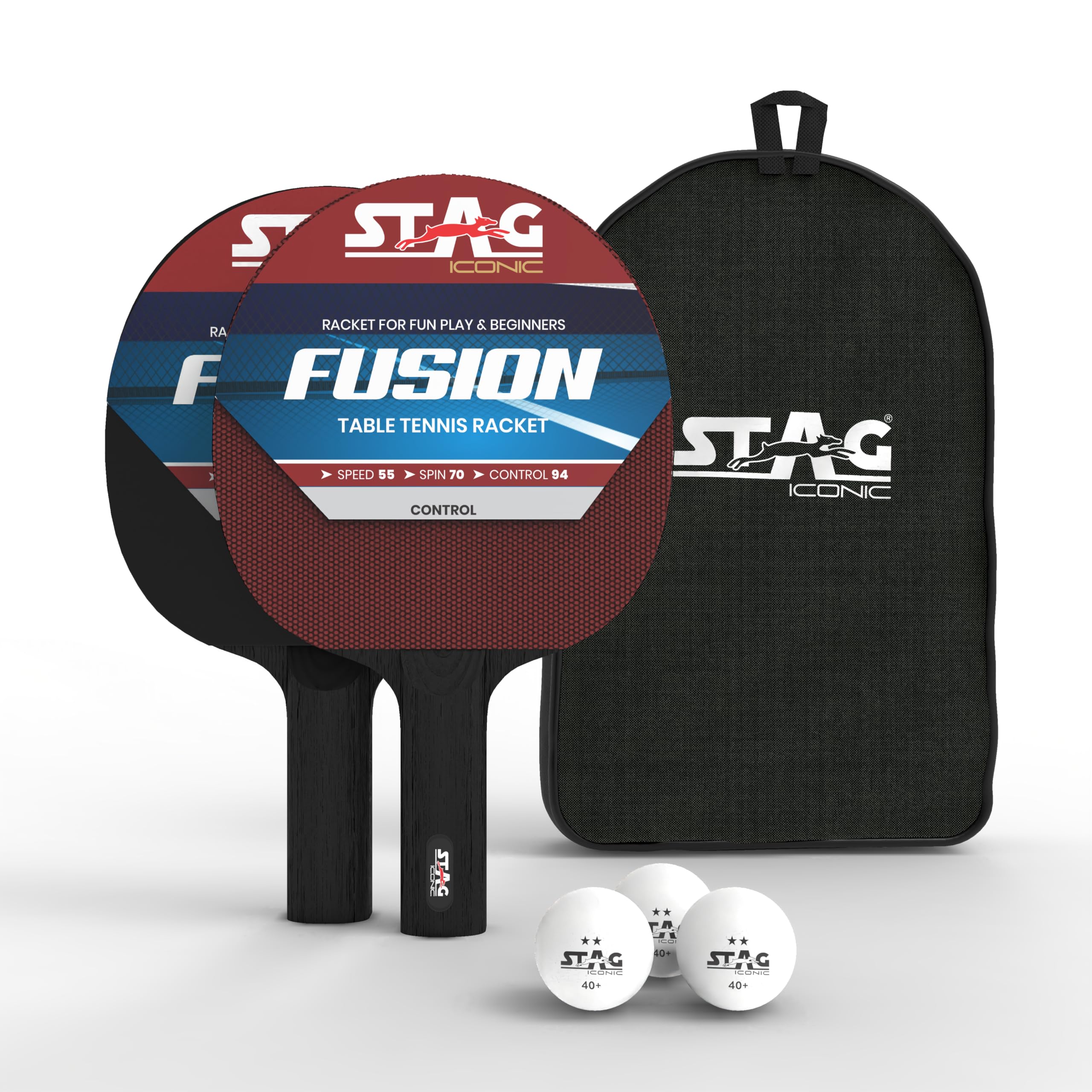 Stag Iconic Fusion Series Table Tennis (T.T) PlaySet| Jump into Action with Vibrant Ping-Pop Colors Range| Ping Pong Racquets with Iconic Supreme TT Balls-Combo Playset Ideal for Beginners (B0D9JD8RDB) Amazon Price History, Amazon Price Tracker