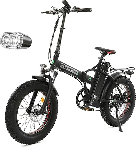 ECOTRIC Bicicleta eléctrica avanzada de 20 pulgadas para adultos, neumático grueso de 500 W, bicicleta eléctrica plegable de 48 V, batería extraíble