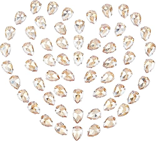 GORGECRAFT 80 unidades de diamantes de imitación de cristal con parte trasera plana, piedras preciosas para coser, para joyas, ropa, bolsos,