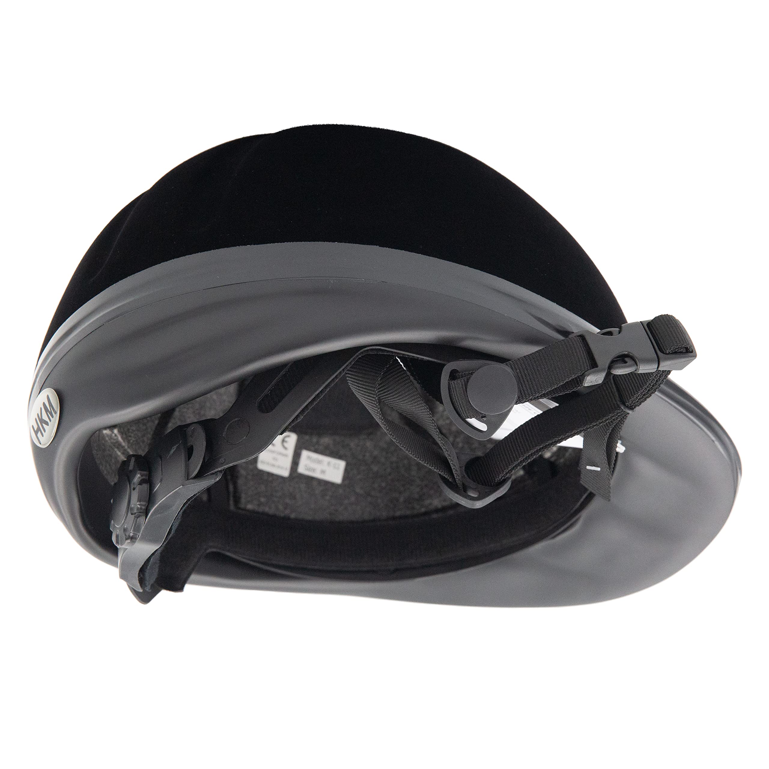 HKM Unisex New Flock Casco da equitazione Nero/Argento S=52-55cm