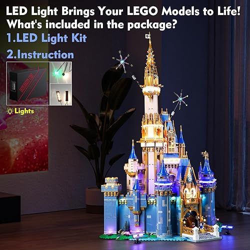 Miniatura 3 de Kit de luces LED para Lego Disney Castle, versión mejorada de control de luz, juego de iluminación creativo, accesorios compatibles con Lego con