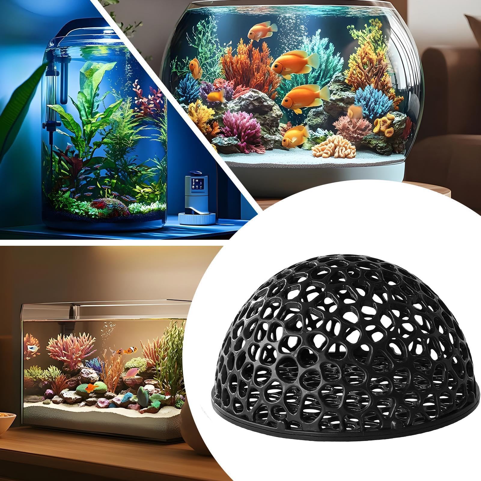 Grotte d'aquarium en résine naturelle aspect roche, abri durable pour poissons, décoration d'aquarium creux, cabane d'élevage | grotte de repos immergée pour crevettes, tortues, betta, cachette de