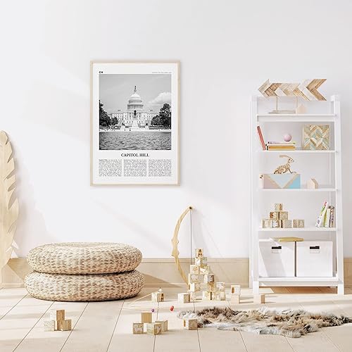 Miniatura 4 de Capitol Hill Print en blanco y negro, arte de pared de Capitol Hill, póster de Capitol Hill, foto del Capitolio, mapa de Capitol Hill, Washington