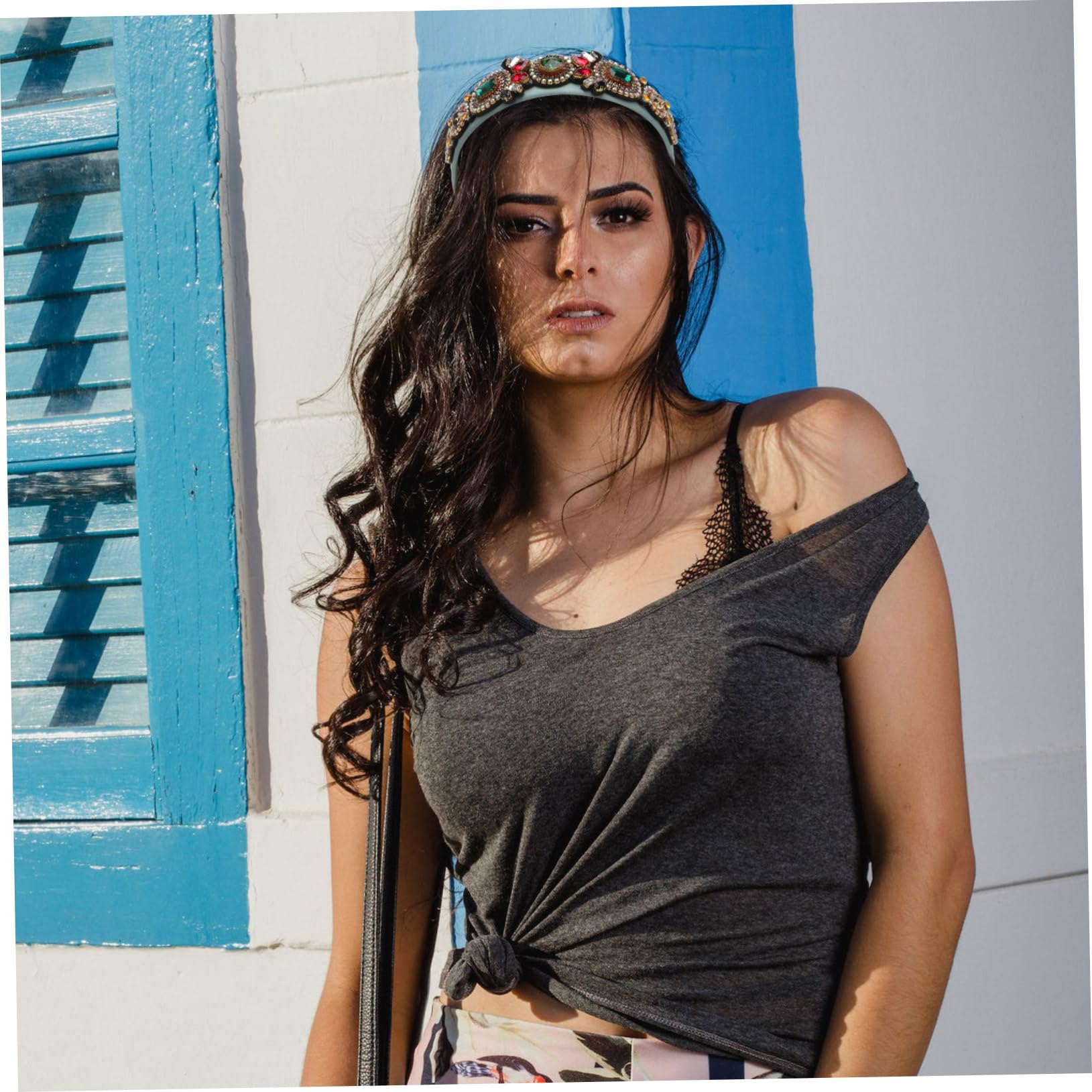 FRCOLOR 3 Piezas de Diadema Brillante para Fiesta Individual Diadema Ancha con de Imitación Accesorio para El Cabello para Mujer