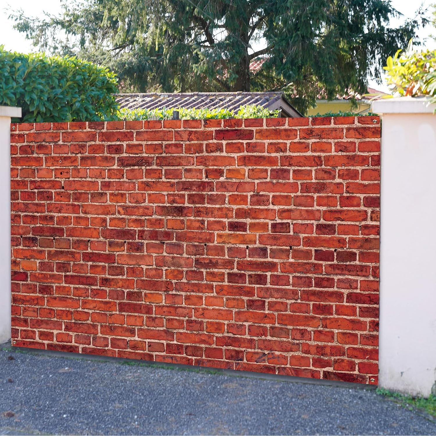 Blulu Red Brick Wall Party Backdrop, Large Fabric Red Brick Sign Photo Backdrops Background 59.8 x 83.9 Inch for Baby Shower Birthday Party Wedding Graduation Home Decoration Photo Booth Prop Banner