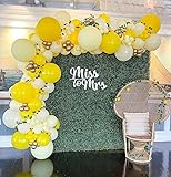 124pcs Yellow Balloons Garland Arch Kit Lemon Daisy Honeybee Theme Yellow Light Yellow and Gold Balloons for Birthday Parties, Wedding, Baby Shower Party, Anniversary Party Decoration