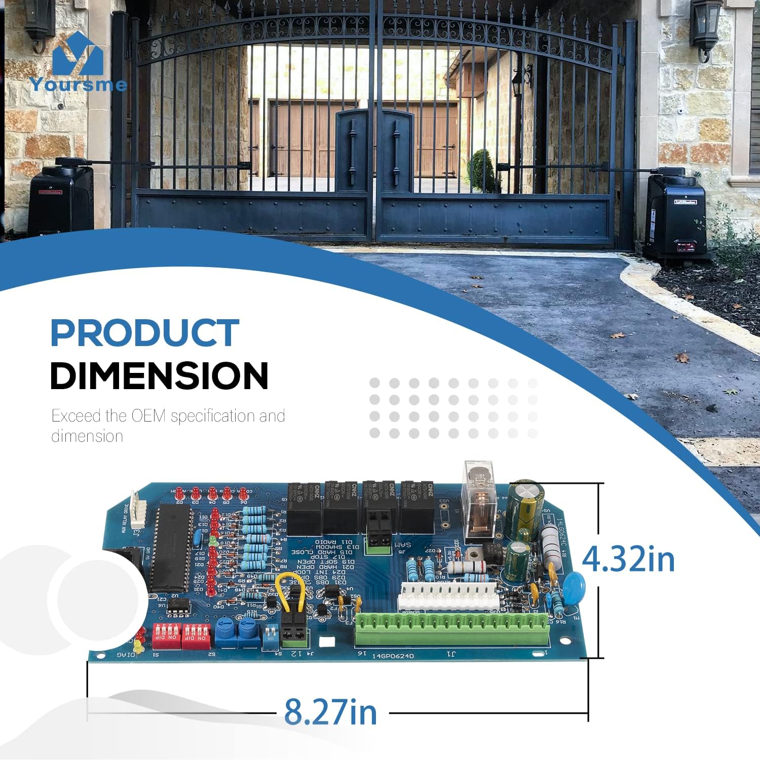 K001A5566 Main Control Board Replacement for Liftmaster Slide & Swing Gate Operators Openers SL570 SL575 SL580 SL585 SL590 SL595 SW420 SW470 SW490