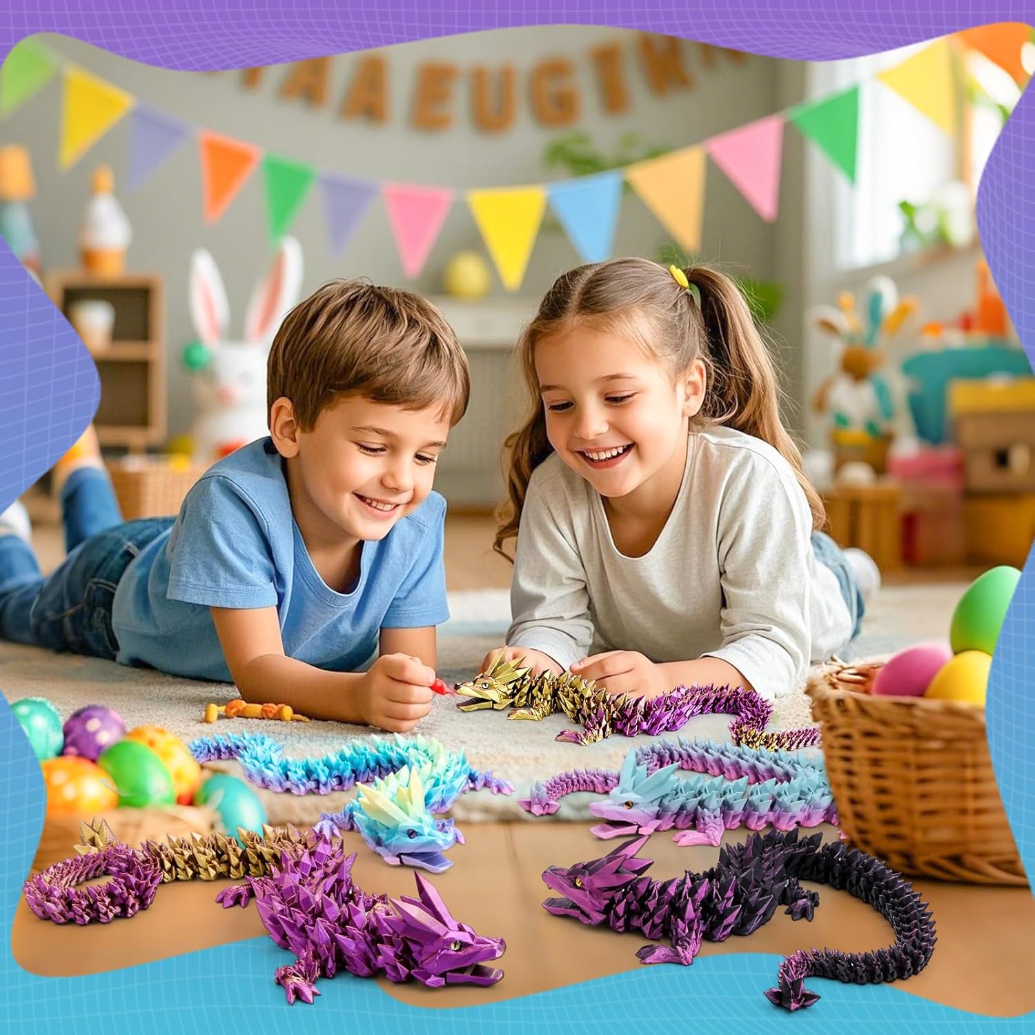 Large 3D Printed Dragon 24 inch- Articulated Crystal Dragon Toys with Wings, Big 3D Printed Animals ADHD Fidget Toy Gifts for Desk Decor, Easter Basket Stuffers and Essentials - Image 9