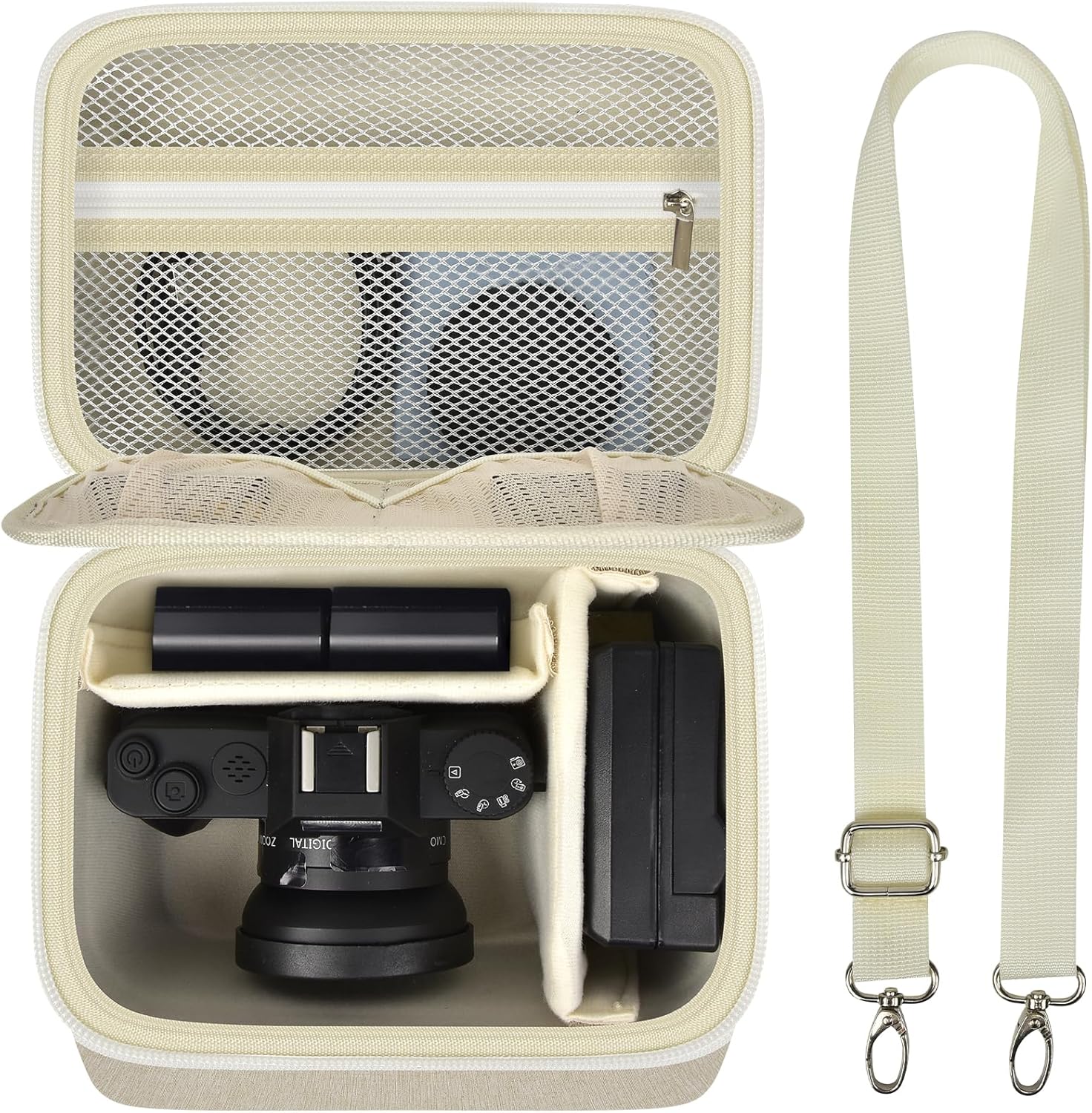 ANKHOH Vlogging Camera Case for Duluvulu/for Zostuic/for YIGLLO/for Gavonde/for Canon/for Kodak Pixpro Digital 4K 5K Camera Carrying Travel Bag for SD Cards, Accessories(Box Only)(White)