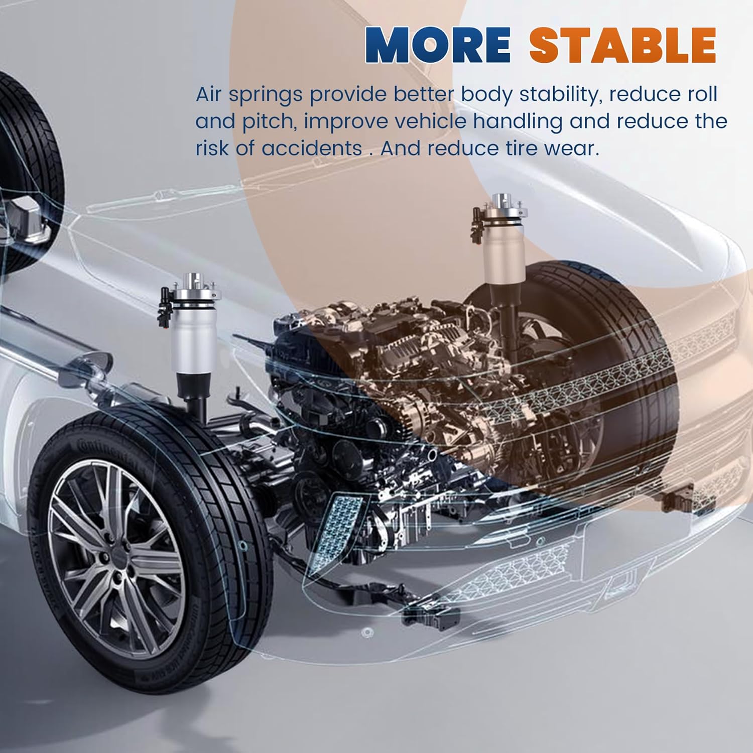 2x Rear Air Suspension Strut Spring Shock Absorber Compatible for 2007-2016 Lincoln Navigator Ford Expedition Replaces 7L1Z5A891B 8L1Z5A891B (Left and Right)