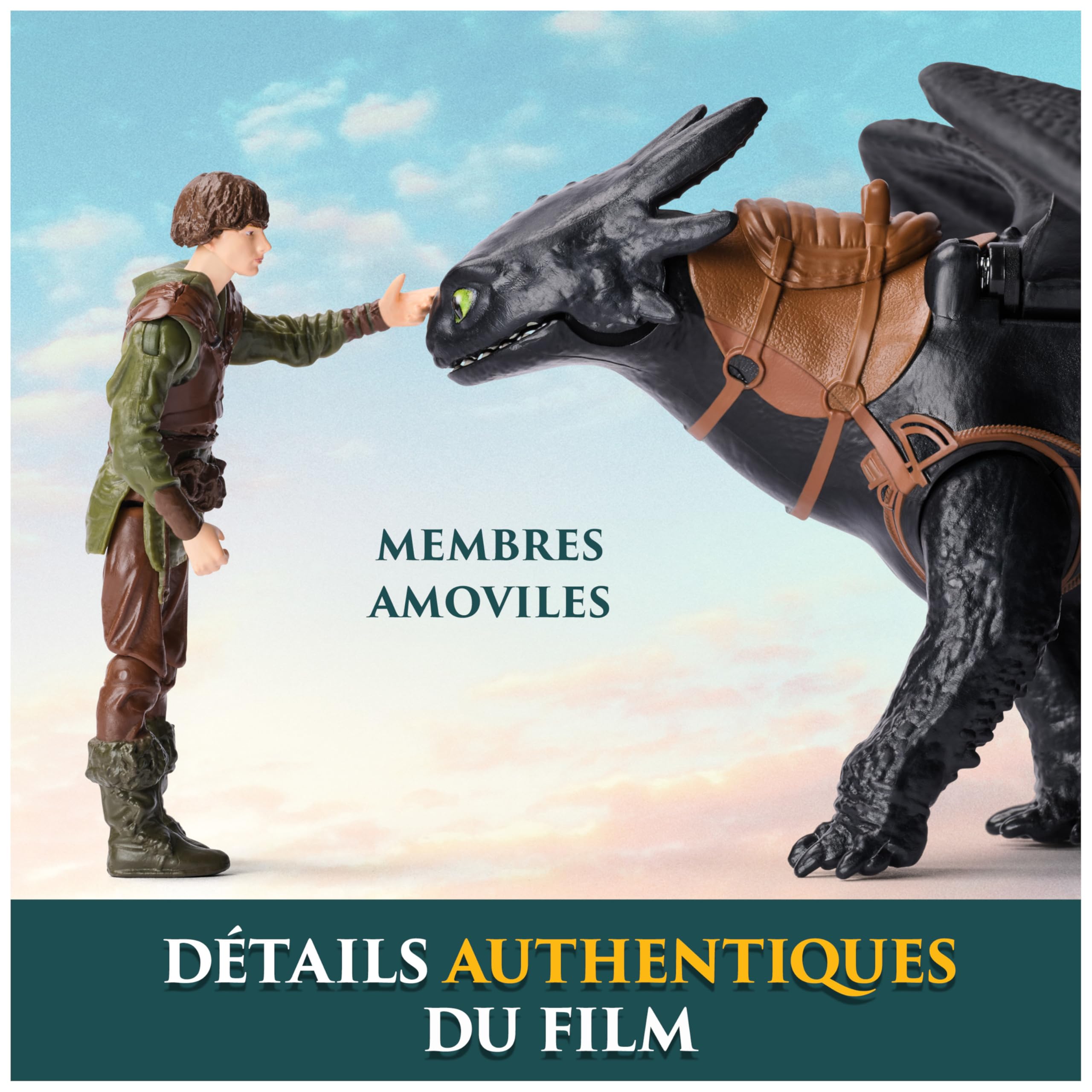 Dreamworks Dragons - Figurine Dragon Krokmou + Viking Harold - Figurine Articulée Krokmou 25 Cm Et Son Dresseur 10 Cm - Cadeau Enfant - Jouet Enfant 4 Ans Et + Inspiré Du Film How To Train Your Dragon