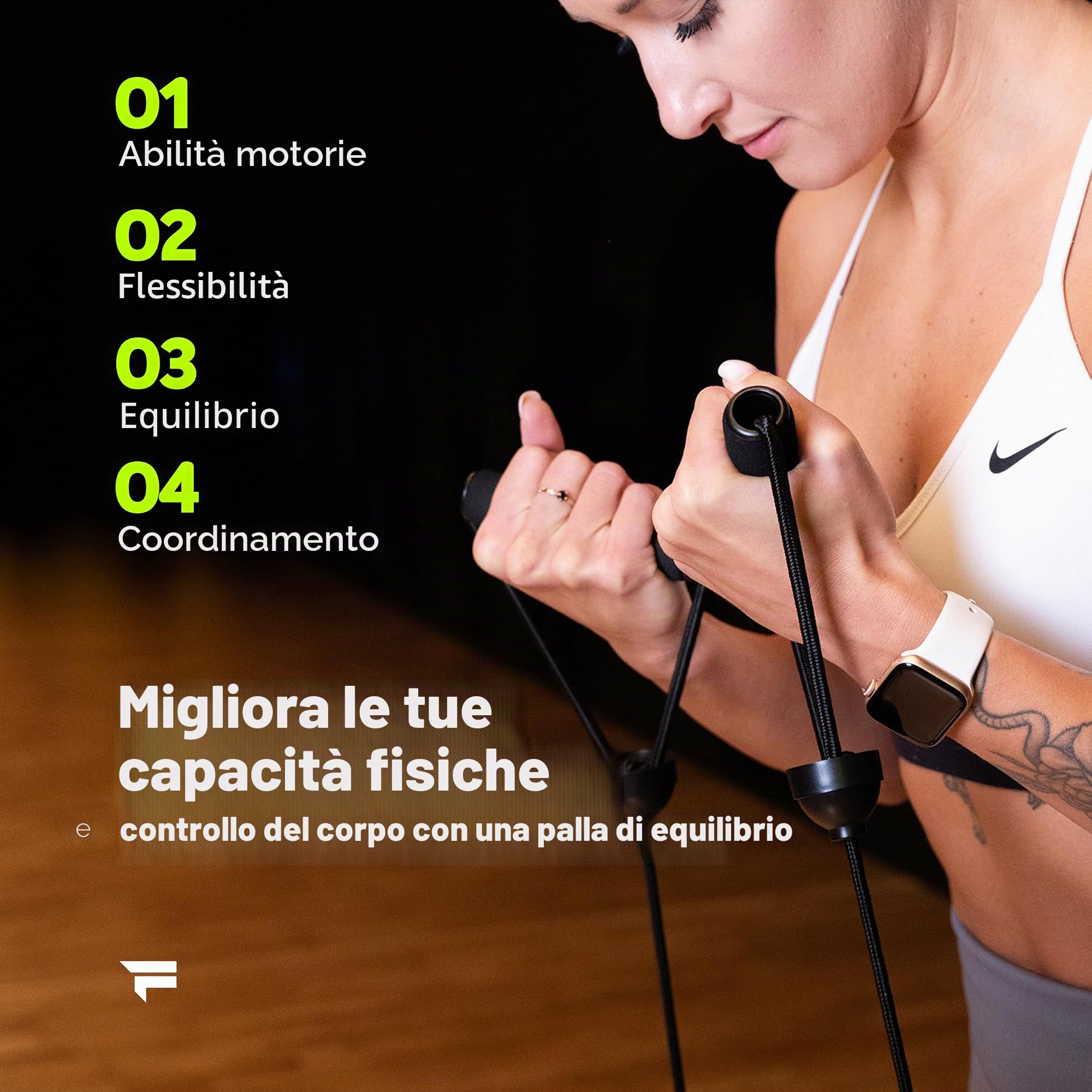 FIZYO Balance Trainer Mezza Sfera Ø 58 cm – Palla da Equilibrio Antiscivolo con Bande di Resistenza & Pompa per Allenamento Core, Yoga, Pilates, Fitness, Fisioterapia & Riabilitazione (Nero)